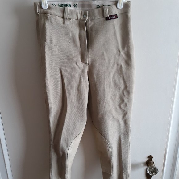 Horka Tan Ribbed Equestrian riding breeches EU44 - Picture 2 of 2